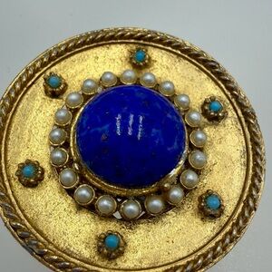 Vintage Art Glass Scarf Clip / Brooch unsigned Har?